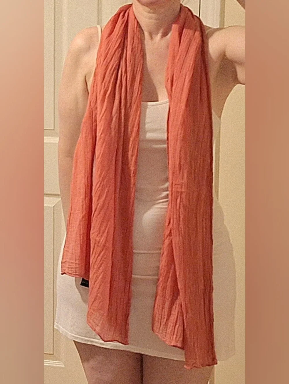 DEVRED | Peach Cotton Scarf